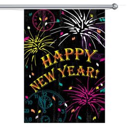 Party Decoration Year Flags 12x18 Inch Double Sided Happy Decorations Farmhouse Winter Flag For Greetings Or