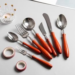 Dinnerware Sets Household Stainless Steel Japanese Style Travel Spoon Fork Knife Kitchen Camping Couverts De Table Supplies