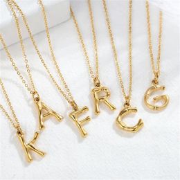 Chains Personalised Custom Letter Necklace A-Z Fashion Minimalist Aesthetic Exquisite Plated Gold Metal Jewellery For Mother's Day Gift