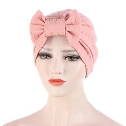 Beanies Beanie/Skull Caps European And American Style Bubble Detachable Movable Bow Toe Cap Muslim Headscarf Hat