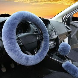 Steering Wheel Covers Car Cover Gear Shift Handbrake Fuzzy 1 Set Multi-Colored With Winter Warm Plush Fashion For Girl Women