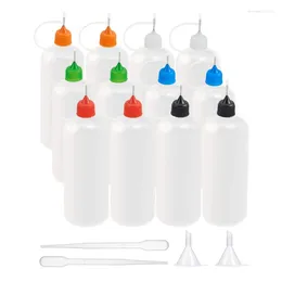 Jewelry Pouches 120ml Plastic Squeezable Needle Bottles Mixed Color Steel Pins Dispensers Applicator Kit For Liquid Glue Ink Refillable