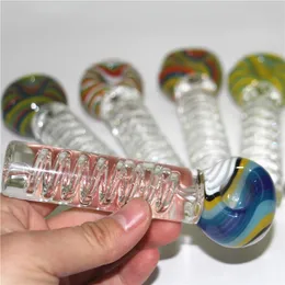 Freezable Glass Hand Pipe With Liquid Glycerin Smoking Pipes Tobacco Spoon Pipes Mini Pyrex Pot Bubbler