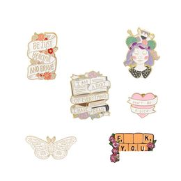 Pins Brooches Originality Love Butterfly Pin Personality Cartoon Letter Brooch Ornaments Girl Party Gift Drop Delivery Jewelry Dh7Xz