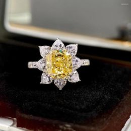 Wedding Rings CAOSHI Graceful Yellow Crystal Finger Ring For Women Party Accessories Elegant Lady's Jewellery Engagement Ceremony