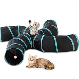 Cat Toys Foldable Pet Tunnel Indoor Outdoor Training Toy 2/3/4/5 Holes 14 Colors For Puzzle Exercising Hiding Training1