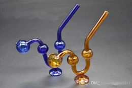 1pcs Snake shape Glass Water Pipe Smoking Pipes Percolator Glass Bongs Oil Burner Water Pipes Oil Rigs balanced standing Smoking accessories