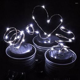 Christmas Decorations Romantic 10 LED Fairy Light Jar Lid Insert Multi Colour Garden Solar Power Bright