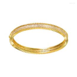 Bangle Bracelets For Women Trendy Luxury Wedding Full Cubic Zircon Crystal CZ Open Cuff Customized Designer Custom Jewelry