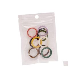 Band Rings Mticolor Resin For Women Acrylic Mix Marble Colour Pattern Ring Girls Sweet Style Jewellery Gift 10Pcs/Set Drop Delivery Ots2W