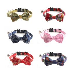 Cat Collars Fashion Pet Supplies Removable Bow 6 Styles Pets Collar Bells