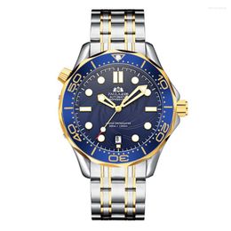 Wristwatches Luxurious Men Mechanical Personalised Stainless Steel Round Automatic Watch High Quality Waterproof Auto Date Clock