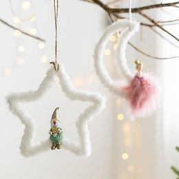 Christmas Decorations Adorable Star Shape Hanging Decor Style Beautiful Fabric Widget For Home