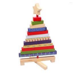 Christmas Decorations 1 X Rotating Creative Wooden Tree Blocks 11.8 Inch For Xmas Gift Home Decoration