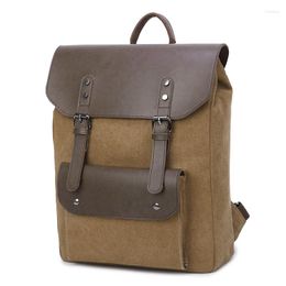 Backpack High Quality Canvas Men Women Microfiber Leather 15.6 Inch Laptop Backpacks Shoulder Bags Boys Girls Schoolbag Rucksack