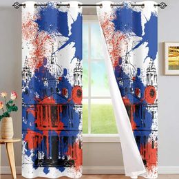 Curtain 2PCS Curtains For The Living Room Luxury Blackout Custom Famous British Architectural Design Print On Demand