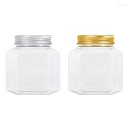 Storage Bottles 10pcs/lot 350ml Octagonal Plastic Bottle Kitchen Jar Transparent PET Tube For Food Jam Honey
