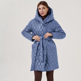 Women's Trench Coats Women's Pockets Full Button Long Sleeve Quilted Jacket Short Bubble Medium And Term