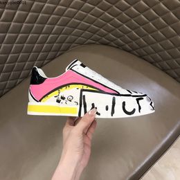 2023 Luxurys Designer Women Shoe Italy Sneaker Low Top Casual Shoes Rubber Outsole Mens Printed Calf Leather Classic Trainers Dress Shoes kq1yt0000001