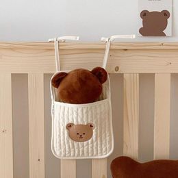 Storage Boxes Lace-up Baby Hanging Bedside Bag Organizer Washable Crib Diaper For Daily Use