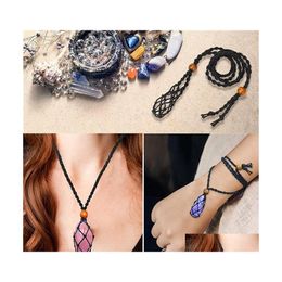 Pendant Necklaces Necklace Cord Empty Stone Holder Replacement Net Bag Adjustable Length Diy Jewelry Making Accessories 1096 B3 Drop Dhigl