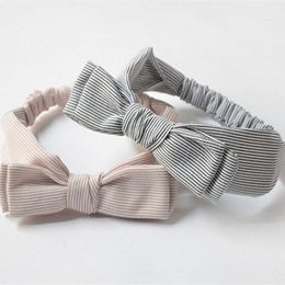 Hair Accessories Fashion Baby Girls Bow Top Knot Headband Children Turban Headwrap Gingham Elastic Cotton HeadHair