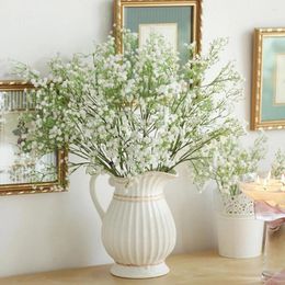 Decorative Flowers 52cm Baby Breath Artificial Blooms Flower PU Gypsophila Decorations For Wedding Anniversary Room Garden Fake Plant Decor