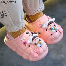 Slippers 2022 Winter Children's Cotton Slippers BABI Cute Cartoon Indoor Slippers Home Warm Baby Cotton Furry Warm Shoes 0128V23