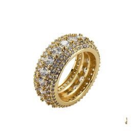 Band Rings Fashion Bling Hip Hop Ring Vintage Jewellery Fl Diamond Women Wedding Q316Fz Drop Delivery Dhrcx