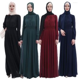 Ethnic Clothing Muslim Women Dress Abaya Chiffon Long Maxi Party Gown Ramadan Jilbab Dubai Kaftan Turkish Robe Arab Caftan Shirt Dresses