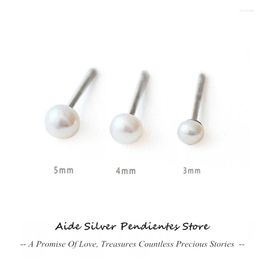 Stud Earrings AIDE S925 Sterling Silver Set 3mm 4mm 5mm Mini Pearl For Women SWedding Engagement Jewelry Accessories