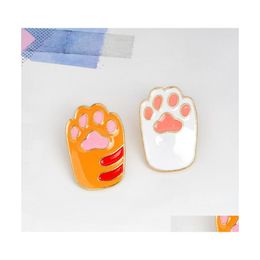 Pins Brooches Dog Paw Enamel Pin Lapel Badge Jewellery Cat Pet Lover Backpack Metal Decoration Bag Button Brooch 47 D3 Drop Delivery Dh5Z1