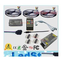 Led Strips 15M Music Strip Waterproof 5050 Tape Ruban 12V Flexible Add Remote Controller Power Adapter Kit Drop Delivery Lights Ligh Otz6Y