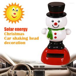 Interior Decorations Christmas Shake Head Doll Car Decoration Snowman Solar Powered Xmas Windowsill Swinging Dancer Toy Accessories