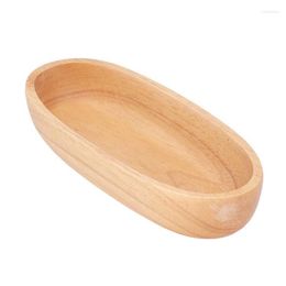 Plates Boat Shaped Wooden Dish Beautiful Appearance Candy Bowl Simple Design Good Gloss Easy To Clean For Kitchen