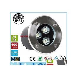 Underground Lamps Rgb 9W Led Light 12V 3X3W Outdoor Ingroud Lamp 600Lm Waterproof Ip67 Warranty 3 Years Drop Delivery Lights Lighting Otfe9