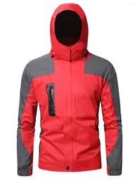 Men's Jackets Men Casual Jacket Outdoor Training Running Sportswear Oversized Windproof Long Sleeve Hooded Coat