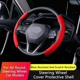 Steering Wheel Covers QHCP Car Cover Side Strips Imported Suede Material Fit For All Circle Type 2Pcs Interior Accessory