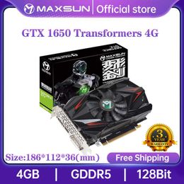 MAXSUN Graphics Card Full New GTX 1650 Transformers 4G 128bit Nvidia GDDR5 GPU Video Gaming Video Cards For PC Computer DP DVI