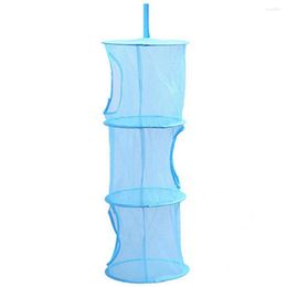 Storage Boxes High-quality Hanging Bag Mesh Cloth Multilayer Convenient 3 Compartments Foldable Fashion