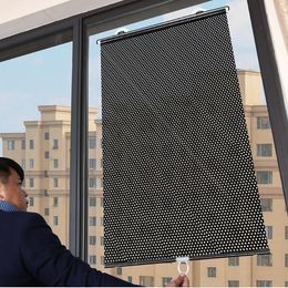 Curtain & Drapes Kitchen Window Car Sunshade Retractable Punch-Free Home Balcony Bathroom Office Free-Perforated Sunscreen Roller BlindsCurt