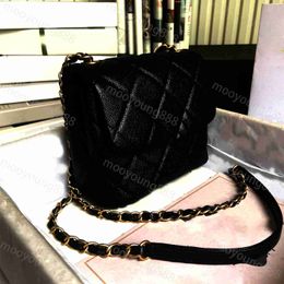 Top Tier Quality Luxury Designer Mini Quilted Flap Bag Women Real Leather Diamond Lattice Purse Crossbody Black Caviar Shoulder Gold Chain