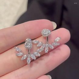 Stud Earrings Fashion 925 Sterling Silver For Women Wedding Simulated Diamond Cocktail Female Korea Jewellery