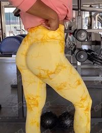 Active Pants Tie Dye Leggings Sport Women Push Up Fitness Leggins Yoga Hight Wasit Gym Bum Scrunch Workout Trainning Tights