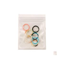 Anneaux de bande Colorf Transparent acrylique géométrique Round Marble Match Ring Resin Acetate Board For Women Girls Bijoux Drop Livraison OT8EC
