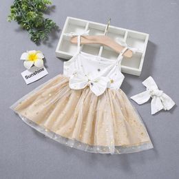 Girl Dresses Infant Baby Girls Sleeveless Star Bowknot Tulle Suspender Princess Dress