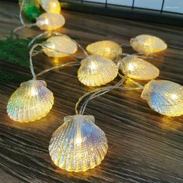 Strings Seashell Ocean Real Conch String Lights For Holiday Decoration Battery Shell Fairy Wedding Party Christmas Tree Decor