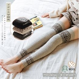 Women Socks 2023 Autumn And Winter Wool Women's Japanese Knee Protection High Tube Sock Cover Thickened Footless