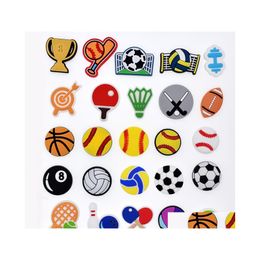 Shoe Parts Accessories Wholesale Football Sports Croc Charms Buckle Clog Buttons Pins Wristband Bracelet Decoration Kids Teen Adty Dhpfy