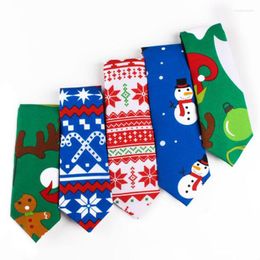 Bow Ties Christmas Men's Tie Snowman Candy Print Necktie For Men Boy Festival Holiday Party Gifts Accessories